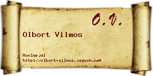 Olbort Vilmos névjegykártya